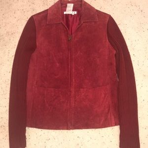 Red leather jacket